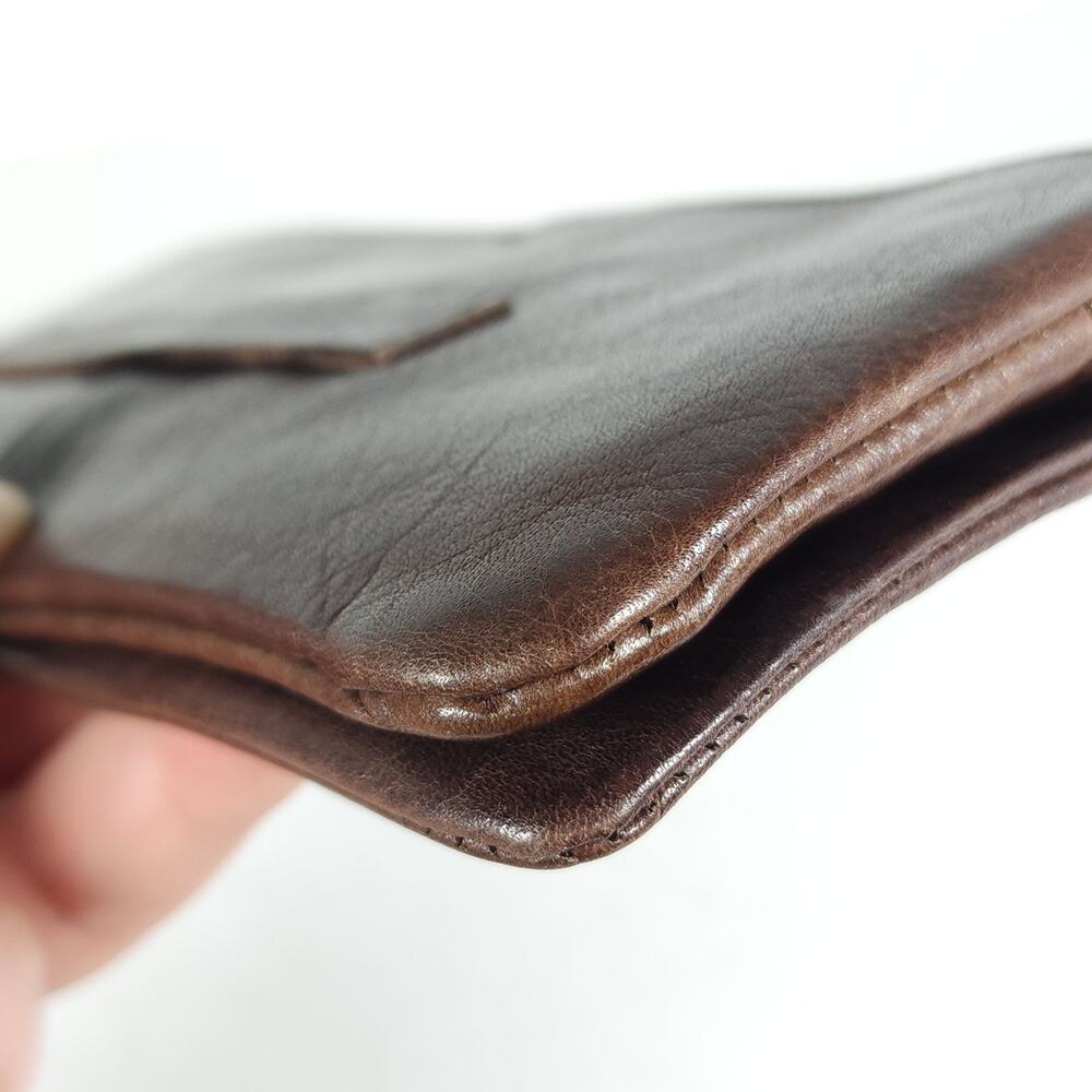 LATICO Terry Brown Distressed Leather Credit Cards Slots Flap Bifold Wallet - Picture 11 of 12